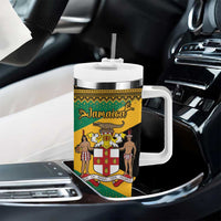 Jamaica Christmas Tumbler With Handle Coat Of Arms Merri Crissmuss - Wonder Print Shop