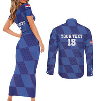 Custom Croatia Football Couples Matching Short Sleeve Bodycon Dress and Long Sleeve Button Shirt Come On Vatreni - Wonder Print Shop