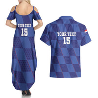 Custom Croatia Football Couples Matching Summer Maxi Dress and Hawaiian Shirt Come On Vatreni - Wonder Print Shop