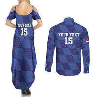 Custom Croatia Football Couples Matching Summer Maxi Dress and Long Sleeve Button Shirt Come On Vatreni - Wonder Print Shop