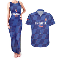 Custom Croatia Football Couples Matching Tank Maxi Dress and Hawaiian Shirt Come On Vatreni - Wonder Print Shop