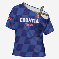 Custom Croatia Football Cross Shoulder Shirt Come On Vatreni - Wonder Print Shop