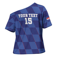 Custom Croatia Football Cross Shoulder Shirt Come On Vatreni - Wonder Print Shop
