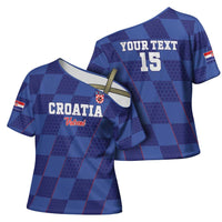 Custom Croatia Football Cross Shoulder Shirt Come On Vatreni - Wonder Print Shop