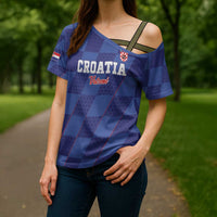 Custom Croatia Football Cross Shoulder Shirt Come On Vatreni - Wonder Print Shop