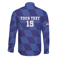 Custom Croatia Football Family Matching Long Sleeve Bodycon Dress and Hawaiian Shirt Come On Vatreni - Wonder Print Shop