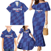 Custom Croatia Football Family Matching Mermaid Dress and Hawaiian Shirt Come On Vatreni - Wonder Print Shop