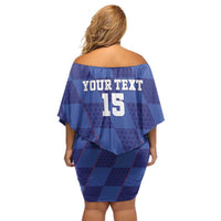 Custom Croatia Football Family Matching Off Shoulder Short Dress and Hawaiian Shirt Come On Vatreni - Wonder Print Shop
