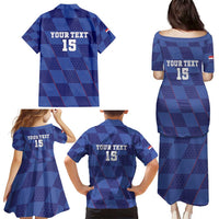 Custom Croatia Football Family Matching Puletasi and Hawaiian Shirt Come On Vatreni - Wonder Print Shop