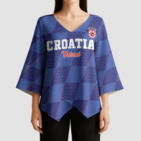 Custom Croatia Football Kimono Sleeve Blouse Come On Vatreni - Wonder Print Shop