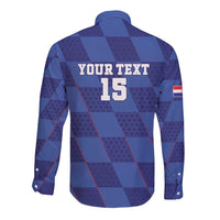Custom Croatia Football Long Sleeve Button Shirt Come On Vatreni - Wonder Print Shop