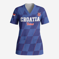 Custom Croatia Football Scrub Top Come On Vatreni - Wonder Print Shop