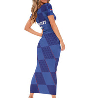 Custom Croatia Football Short Sleeve Bodycon Dress Come On Vatreni - Wonder Print Shop