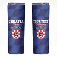 Custom Croatia Football Skinny Tumbler Come On Vatreni - Wonder Print Shop