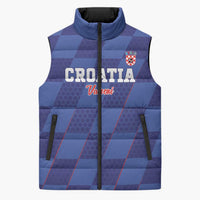 Custom Croatia Football Sleeveless Puffer Jacket Come On Vatreni - Wonder Print Shop