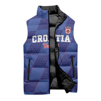Custom Croatia Football Sleeveless Puffer Jacket Come On Vatreni - Wonder Print Shop