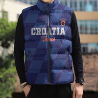 Custom Croatia Football Sleeveless Puffer Jacket Come On Vatreni - Wonder Print Shop