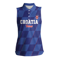 Custom Croatia Football Women Sleeveless Polo Shirt Come On Vatreni - Wonder Print Shop