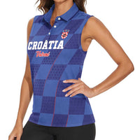 Custom Croatia Football Women Sleeveless Polo Shirt Come On Vatreni - Wonder Print Shop