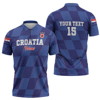 Custom Croatia Football Zipper Polo Shirt Come On Vatreni - Wonder Print Shop