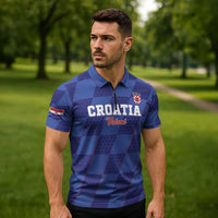 Custom Croatia Football Zipper Polo Shirt Come On Vatreni - Wonder Print Shop