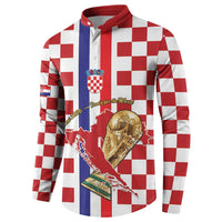 Custom Croatia Football Button Sweatshirt Vatreni 2026 Ready For The World - Wonder Print Shop