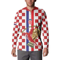 Custom Croatia Football Button Sweatshirt Vatreni 2026 Ready For The World - Wonder Print Shop