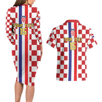 Custom Croatia Football Couples Matching Long Sleeve Bodycon Dress and Hawaiian Shirt Vatreni 2026 Ready For The World - Wonder Print Shop