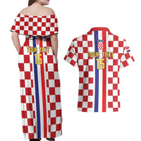 Custom Croatia Football Couples Matching Off Shoulder Maxi Dress and Hawaiian Shirt Vatreni 2026 Ready For The World - Wonder Print Shop