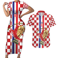 Custom Croatia Football Couples Matching Short Sleeve Bodycon Dress and Hawaiian Shirt Vatreni 2026 Ready For The World - Wonder Print Shop