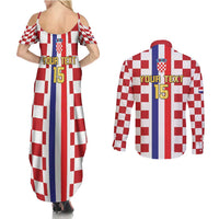 Custom Croatia Football Couples Matching Summer Maxi Dress and Long Sleeve Button Shirt Vatreni 2026 Ready For The World - Wonder Print Shop