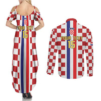 Custom Croatia Football Couples Matching Summer Maxi Dress and Long Sleeve Button Shirt Vatreni 2026 Ready For The World - Wonder Print Shop