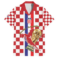 Custom Croatia Football Family Matching Off The Shoulder Long Sleeve Dress and Hawaiian Shirt Vatreni 2026 Ready For The World - Wonder Print Shop