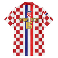 Custom Croatia Football Family Matching Off The Shoulder Long Sleeve Dress and Hawaiian Shirt Vatreni 2026 Ready For The World - Wonder Print Shop