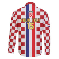 Custom Croatia Football Family Matching Off The Shoulder Long Sleeve Dress and Hawaiian Shirt Vatreni 2026 Ready For The World - Wonder Print Shop