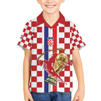 Custom Croatia Football Family Matching Off The Shoulder Long Sleeve Dress and Hawaiian Shirt Vatreni 2026 Ready For The World - Wonder Print Shop