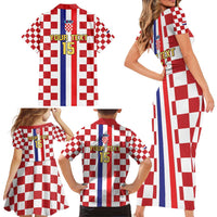 Custom Croatia Football Family Matching Short Sleeve Bodycon Dress and Hawaiian Shirt Vatreni 2026 Ready For The World - Wonder Print Shop
