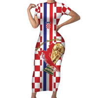 Custom Croatia Football Family Matching Short Sleeve Bodycon Dress and Hawaiian Shirt Vatreni 2026 Ready For The World - Wonder Print Shop