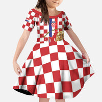 Custom Croatia Football Kid Short Sleeve Dress Vatreni 2026 Ready For The World - Wonder Print Shop