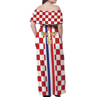 Custom Croatia Football Off Shoulder Maxi Dress Vatreni 2026 Ready For The World - Wonder Print Shop