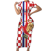 Custom Croatia Football Short Sleeve Bodycon Dress Vatreni 2026 Ready For The World - Wonder Print Shop