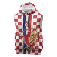 Custom Croatia Football Sleeveless Hoodie Vatreni 2026 Ready For The World - Wonder Print Shop