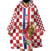 Custom Croatia Football Wearable Blanket Hoodie Vatreni 2026 Ready For The World - Wonder Print Shop