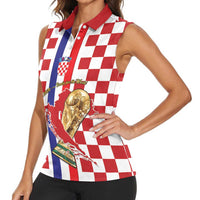 Custom Croatia Football Women Sleeveless Polo Shirt Vatreni 2026 Ready For The World - Wonder Print Shop