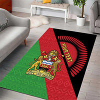 Personalised Malawi Area Rug Coat Of Arms - Flag Style - Wonder Print Shop