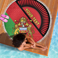Personalised Malawi Beach Blanket Coat Of Arms - Flag Style - Wonder Print Shop