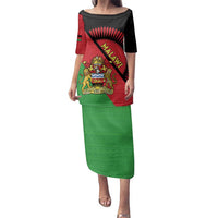 Personalised Malawi Family Matching Puletasi and Hawaiian Shirt Coat Of Arms - Flag Style