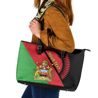 Personalised Malawi Leather Tote Bag Coat Of Arms - Flag Style