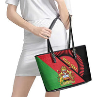 Personalised Malawi Leather Tote Bag Coat Of Arms - Flag Style