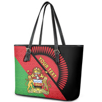 Personalised Malawi Leather Tote Bag Coat Of Arms - Flag Style